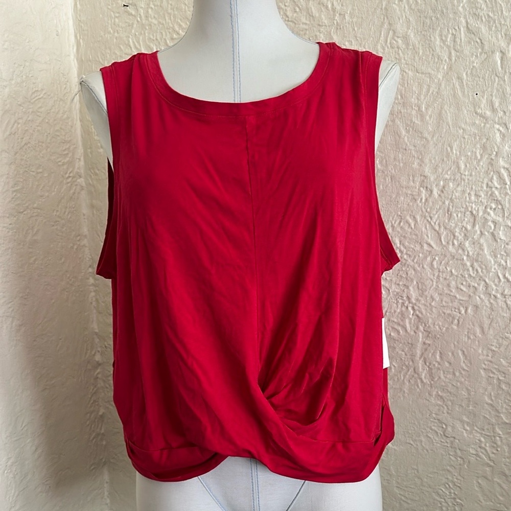Core 10 Red Sleeveless Twist Hem Tank Top NWT 2X